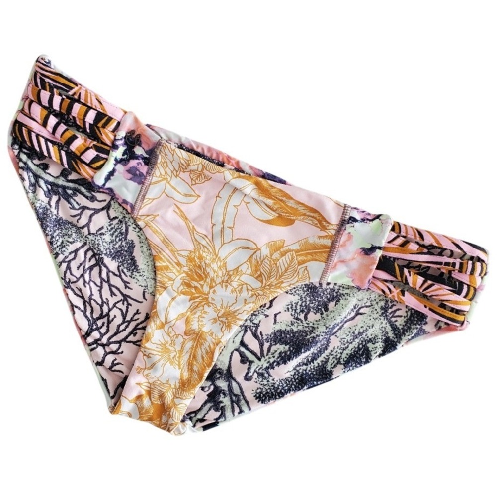 Maaji Cauca Valley Colorful Tropical Coral Print Bikini Bottoms‎ Sz Medium?